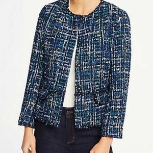 ANN TAYLOR Women's Multicolor Tweed Blazer